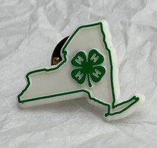 New York State 4H Club Organization Plastic Lapel Hat Pin Pinback - £3.95 GBP