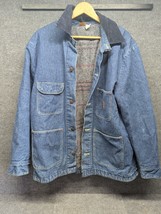 Vintage Big Ben by Wrangler Blue Denim w Corduroy Collar Blanket Lined S... - $49.49