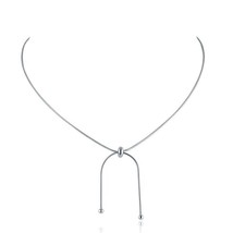 Women Thin Bolo Adjustable Snake Chain Necklace 925 Sterling Silver - £76.66 GBP