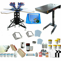 US Stock Micro-Adjust 4 Color 4 Station Screen Printing Press Printer &amp;Dryer Kit - £1,378.79 GBP