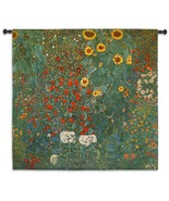 53x53 FARM GARDEN WITH SUNFLOWERS Gustav Klimt Floral Art Tapestry Wall ... - £147.30 GBP