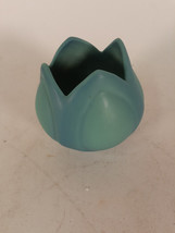 Van Briggle Art Pottery Tulip Flower Bowl, Blue/Turquoise Matte Glaze, 4&quot;T - £35.55 GBP