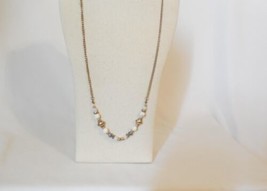 Department Store 27.5&quot; Antique Gold Tone Beaded Necklace F477 $36 - £14.44 GBP