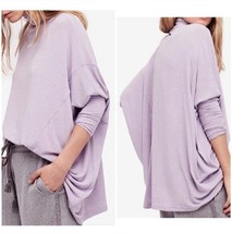 Free People Dark Purple Turtleneck Tunic Sweater Poncho Size Extra Small XS - £23.20 GBP