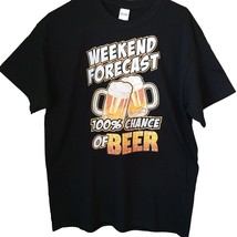 Beer T Shirt Weekend Forecast 100% Beer Adult Humor Unisex Standard Lg N... - $14.03