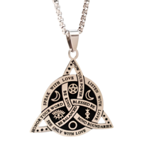 Trinity Knot Triquetra Pendant Inspiation Script Amulet 24&quot; Necklace Jew... - £12.95 GBP