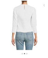$398 Veronica Beard Kali Smocked Top Size S Color Off-white - €82,53 EUR