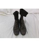 Brown Leather Stretch Fold Down Half Calf Silga Sole Women&#39;s Boots 140171 - $27.35 CAD