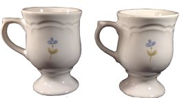 Pfaltzgraff Garland Pattern Pedestaled Coffee Mugs Set of 2 - £20.40 GBP