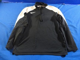 NIKE DRI-FIT BLACK WHITE QUARTER ZIP UP PULLOVER ATHLETIC SPORT GYM SHIR... - $433.12 MXN