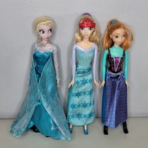 Disney Frozen Doll Lot of 3 Elsa Anna 12&quot; With Boots Shoes Dresses - £16.35 GBP