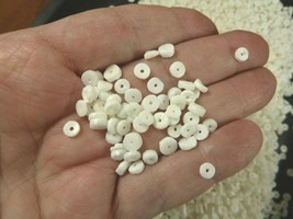 CB-4b) 6+ lbs loose 5mm white clam shell beads bead jewelry making craft supply - $236.54