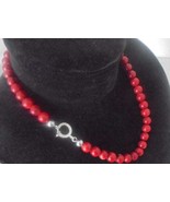 NECKLACE in red CORAL of the Mediterranenan Italy and STERLING silver 92... - £77.87 GBP