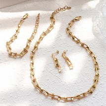 New Never Fade Gold Color Jewelry Sets For Women 316L 18 K Stainless Steel Fashi - £44.00 GBP