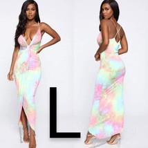 Fashion Nova Pastel Pink/Combo Maxi Dress~Size L - $31.79