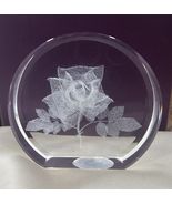 Laser Etched 3D Rose Glass  Crystal Impressions 2&quot; - $218.57 MXN