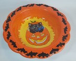 Berman Industries Halloween Kitschy Candy Dish Bowl Black Cat Pumpkin Vi... - $19.75