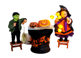 Dept 56 Possible Dreams Kids Carving Pumpkins Halloween Figurine Lights Set of 3 - $76.18