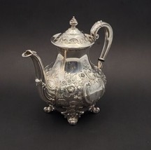Reed &amp; Barton Regent Hand Chased Coffee Pot 48 Oz Vintage Silverplate Rare - £89.47 GBP