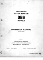 ASTON MARTIN DB6 WORKSHOP MANUAL REPRINTED COMB BOUND - £72.52 GBP