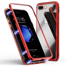 Transparent Metal Magnetic Absorption Case for iPhone 7/8/SE2/SE3 RED - £7.56 GBP