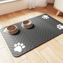 Pet Feeding Mat-Absorbent Pet Placemat for Food and Water Bowl, with Wat... - $18.04