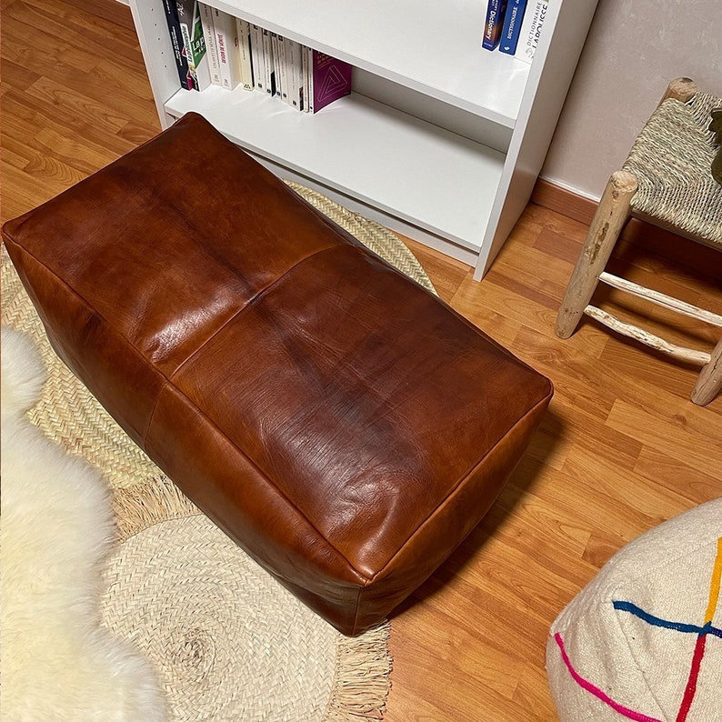 Dark Brown Large Poufs , ottoman tray , coffee tray , coffee table