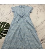Smash &amp; Tess Womens Jumpsuit Romper Size L White Blue Striped Tie Front ... - $62.27 CAD
