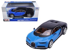 Bugatti Chiron Blue and Dark Blue 1/24 Diecast Model Car by Maisto - £23.51 GBP