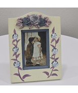 Picture Photo Frame Wooden Hand Painted Purple Lavender Roses 3D Art  Easel - $9.89