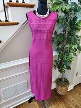 Vintage Karin Stevens Solid Pink Linen/Rayon Blazer &amp; Maxi 2 Piece Set S... - £26.37 GBP