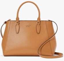 Kate Spade Kristi Saddle Leather Satchel Tan KA696 NWT Crossbody $399 Retail FS - £118.39 GBP