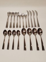19 Pieces Mikasa 18/8 Stainless Steel Flatware Set MId Century MCM Style... - £51.43 GBP
