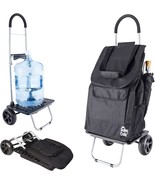 Bigger Trolley Dolly, Black Shopping Grocery Foldable - £75.22 GBP