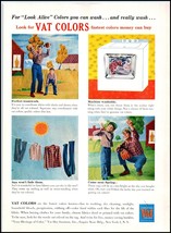 1950s &quot;VAT Colors&quot; PRINT AD Choose Fabrics Dyed with VAT Colors BX2 - $4.74
