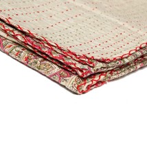 Beige Kantha Throw Blanket - £61.08 GBP