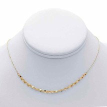 14K Yellow Gold Triple-Strand Dapped Links Choker-Style Necklace - $310.05