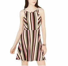 Planet Gold Junior Womens XS Burnt Coral Striped Double Strap Skater Dress NWT - £10.85 GBP