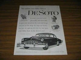 1951 Print Ad &#39;51 DeSoto Custom 4-Door Car Chrysler More Head Room - £10.35 GBP