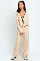 Le Lis Contrast Trim High Waist Wide Leg Sweater Pants - £15.49 GBP