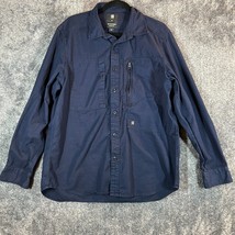 G Star Raw Button Up Shirt Mens XL Long Sleeve Durable Casual Everyday Dark Blue - $14.79