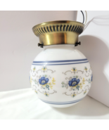 Vtg Quoizel Abigail Adams Round Globe Ceiling Flush Fixture Light Blue P... - $1,165.91 MXN
