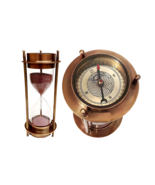 SOLID BRASS SANDTIMER WITH COMPASS VINTAGE RETRO STYLE Sand timer - £29.92 GBP
