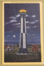 Lighthouse at Cape Henry Virginia at Night - Vintage Linen Postcard - 1941 - $9.49