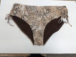 Time and Tru Snake Skin Brown Mid Rise Swim Bikini Bottom Plus Size 2X 2... - $12.95