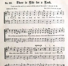 1883 Gospel Hymn Life For A Look Sheet Music Victorian Religious Church ... - $14.99