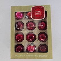 Vintage Shiny Brite Christmas Ornaments Red Pink Set of 12 - £18.37 GBP