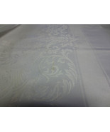 VTG LINEN TABLECLOTH Floral Sprays Plumes 106 x 60 Holiday Spring Easter - £47.18 GBP