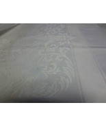 VTG LINEN TABLECLOTH Floral Sprays Plumes 106 x 60 Holiday Spring Easter - £44.81 GBP