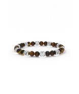 Oxidized 925 Sterling Silver Golden Hues Tiger Eye Beaded Bracelet Men's Jewelry - $129.99